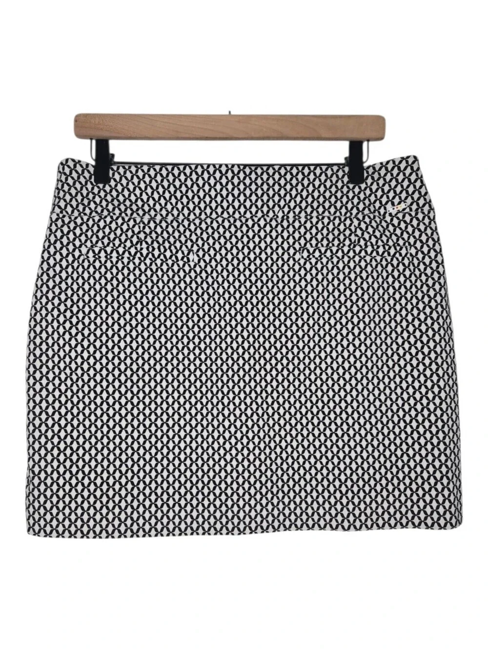 Swing Control Womens Black White Geoprint Vented Techno Pull On Golf Skort 14